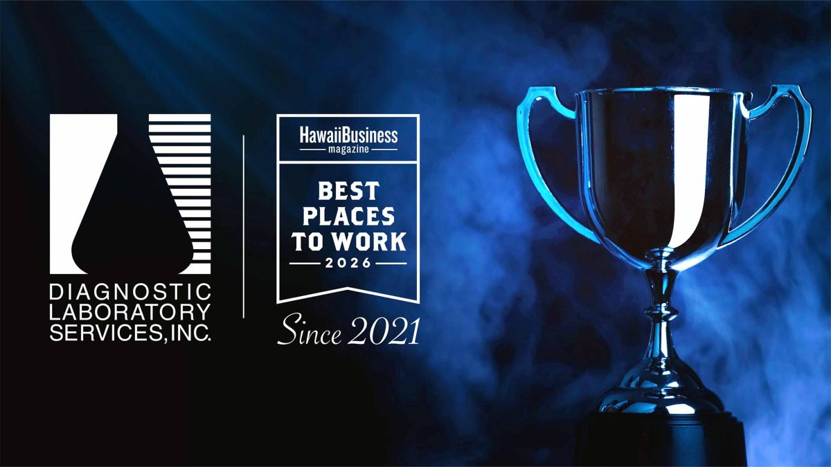 Diagnostic Laboratory Services Best Places to Work Hawaii 2026 award trophy and recognition badge